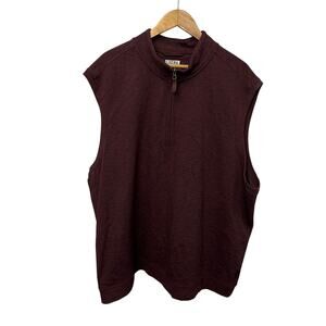 Duluth Trading Vest Mens 3XL Relaxed Fit Loophole Comfort Burgundy Red 1/4 Zip